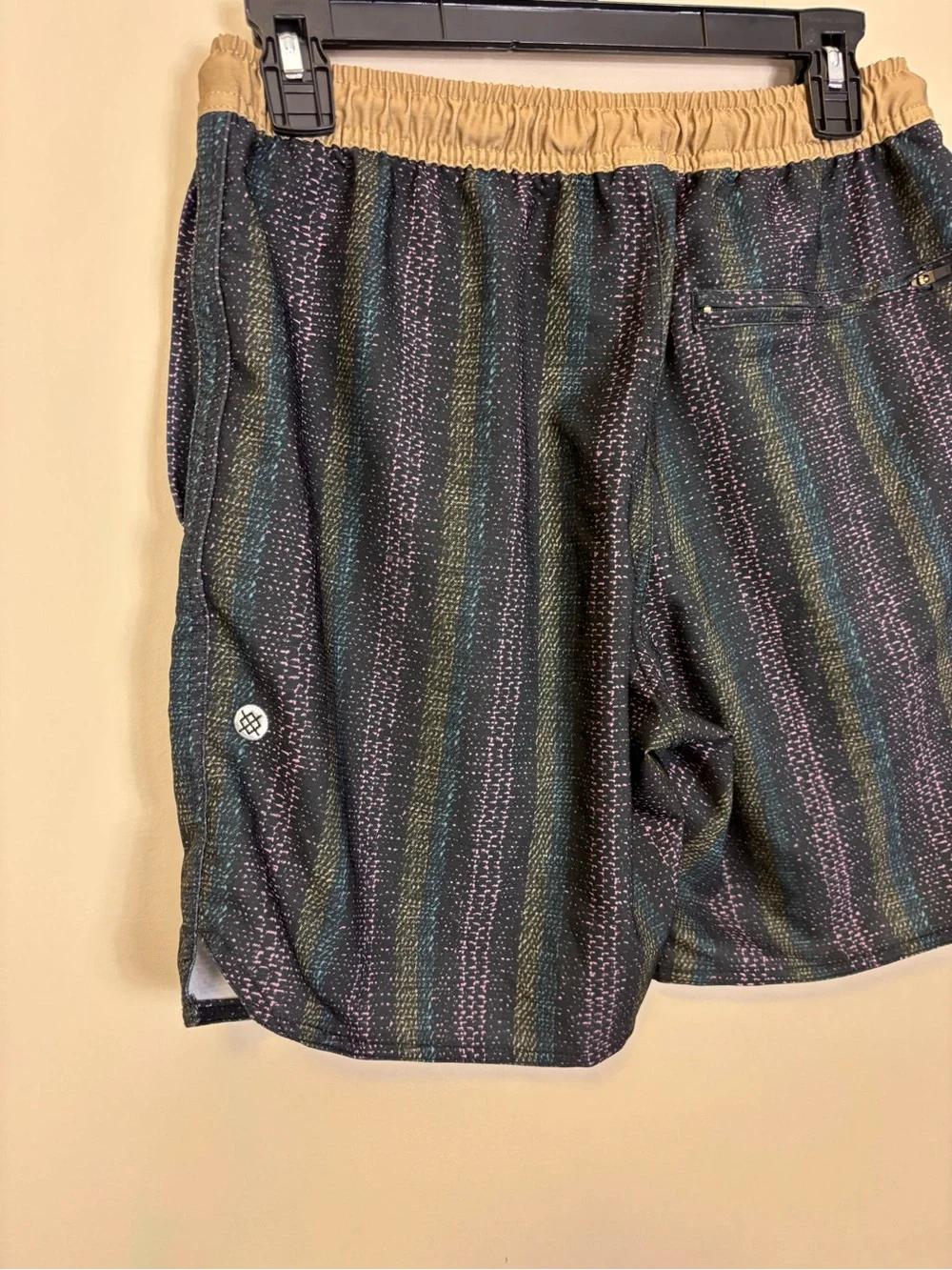 Stance Swim Shorts in Black with Green & Purple Stripes Men’s Small
